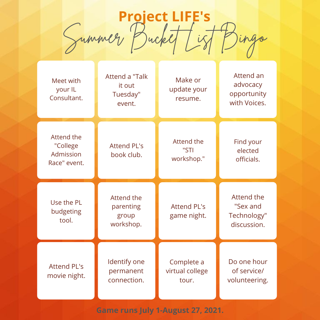 Summer Bucket List Bingo – Project LIFE